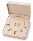 Woman Elegant Gold Jewelry Set